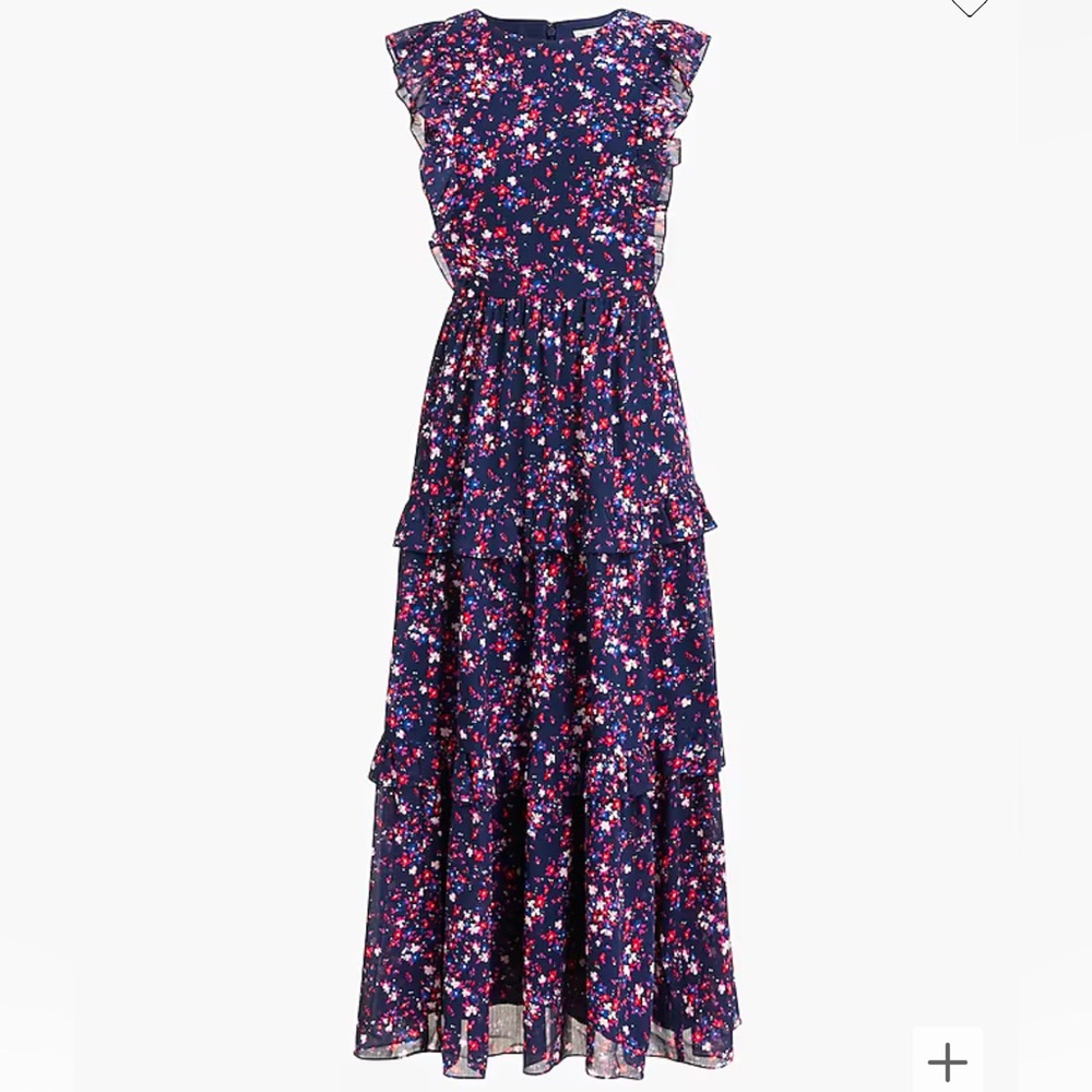 J.Crew Factory Floral Ruffle Tiered Maxi Dress NWT